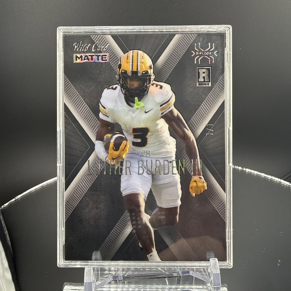 Luther Burden Wild Card Matte X-Plode Purple "Bookend" 1/1 Chicago Bears Rookie
